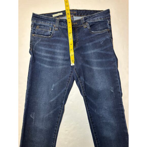 Kut from the Kloth Connie Ankle Skinny Jeans Womens Size 4 Blue Denim Distressed - Picture 3 of 7